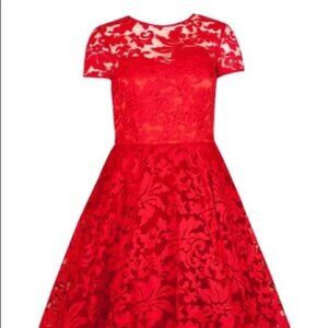 Ted Baker London “Caree” Red Floral Lace Dress – Size 2 (US 4–6)